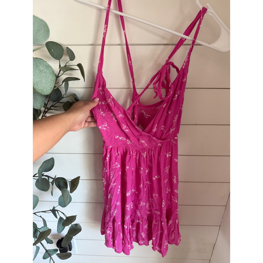 Skylar + Madison Pink Floral Print Tie Back Mini Dress Size S